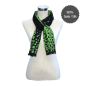 Preview: Scarf Shawl 100% Silk Flannel Jacquard Green Black